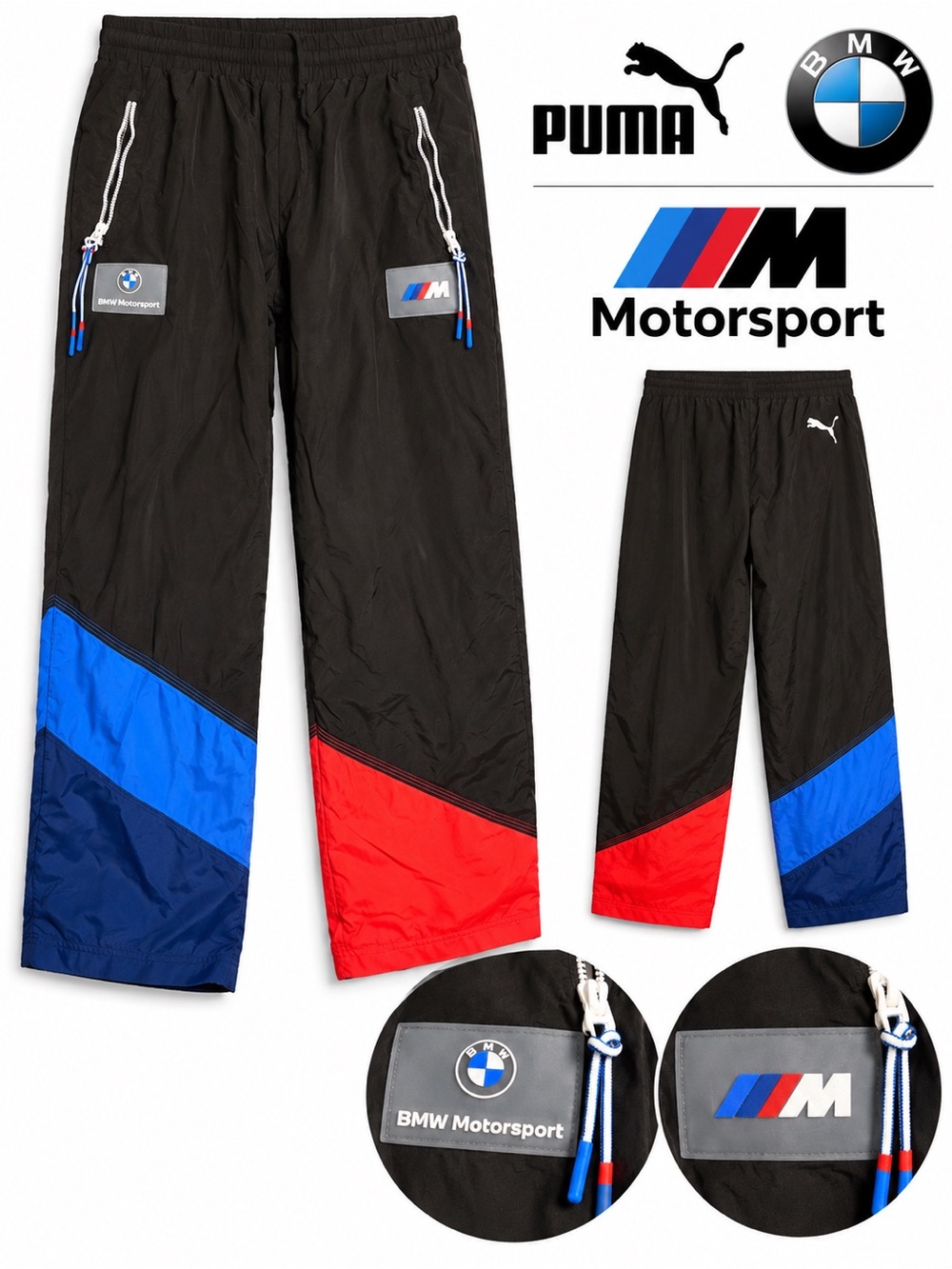 PUMA x BMW M Motorsport Men’s Colorblock Track Pants Black Size Small